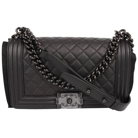 chanel 20cm so black boy bag|chanel black boyfriend bag.